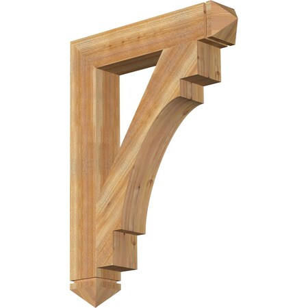 Ekena Millwork Merced Arts & Crafts Rough Sawn Bracket, Western Red Cedar, 6"W x 34"D x 46"H BKT06X34X46MRC03RWR
